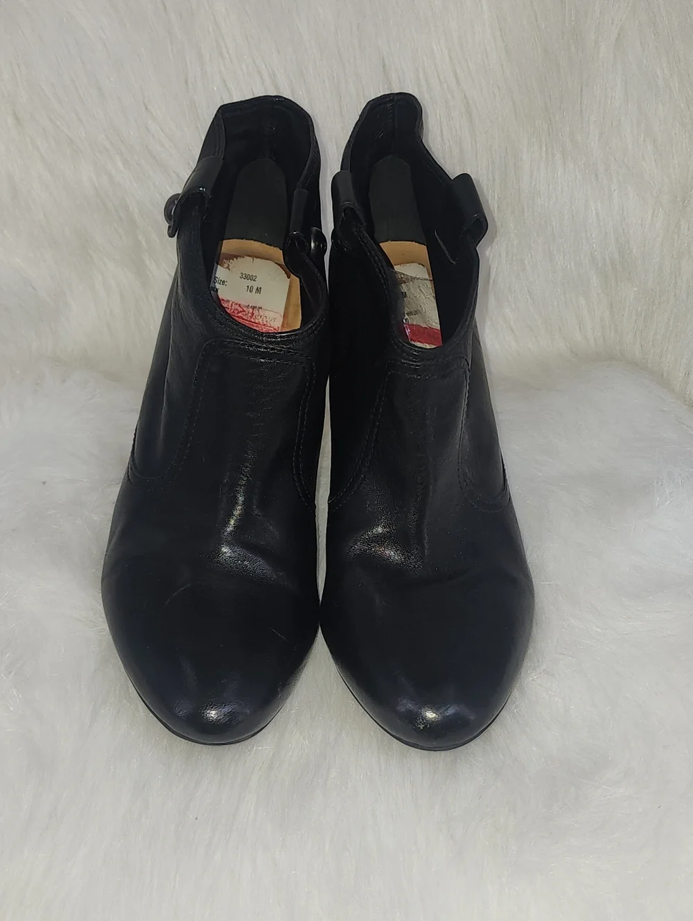 Coach Aliza black leather high heel ankle booties, Size 10 Pull On New W/out Box - Picture 7 of 9